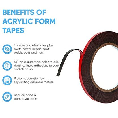 HPP Double Sided Tape, Heavy Duty Tape, Strong and Permanent for Outdoor and Indoor (0.25in x 16ft) - size: 0.25in x 16ft