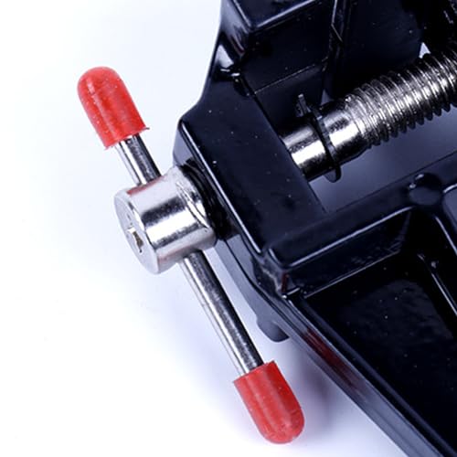 Mini Vise Clamp Small Bench Vice Clamp on Table Vise Drill Press Vice for Wood Craft Carving Jewelry Making DIY Clip on Tool, Black