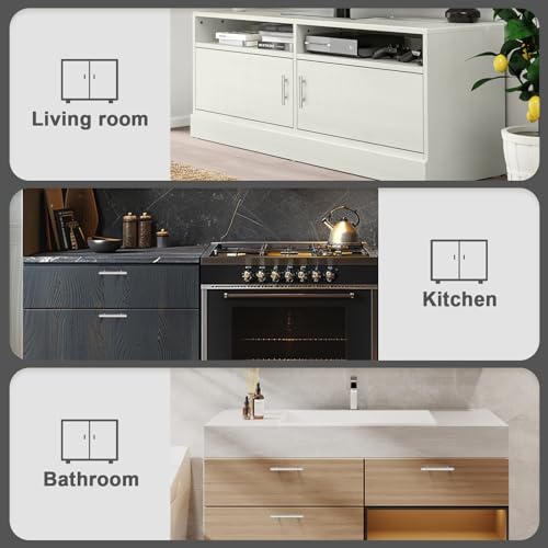 Probrico 5 Pack Hole Centers (76mm) 3inch Brushed Nickel Cabinet Pulls Stainless Steel Drawer Handles Euro Style T Bar Dresser Pull Handle Length 127mm(5inch) - color: Brushed Nickel, size: Hole Centers: 3"