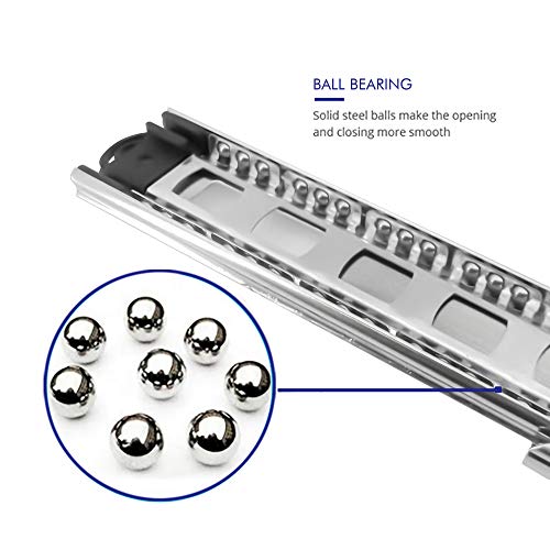 10 Pairs of 24 Inch Hardware 3-Section Full Extension Ball Bearing Side Mount Drawer Slides,100 LB Capacity Drawer Slide - size: 24 Inch