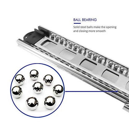 10 Pairs of 24 Inch Hardware 3-Section Full Extension Ball Bearing Side Mount Drawer Slides,100 LB Capacity Drawer Slide - size: 24 Inch