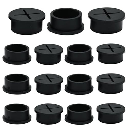 Desk Grommet, 1 in 25 mm Silicone Rubber Grommets, Black Desk Hole Cover for Cables, Flexible Wall Cord Pass Through Grommet for Office Table Computer Home Furniture Wire Organizer-15 Pcs - size: 1"(25 mm)-15Pcs, style: Black