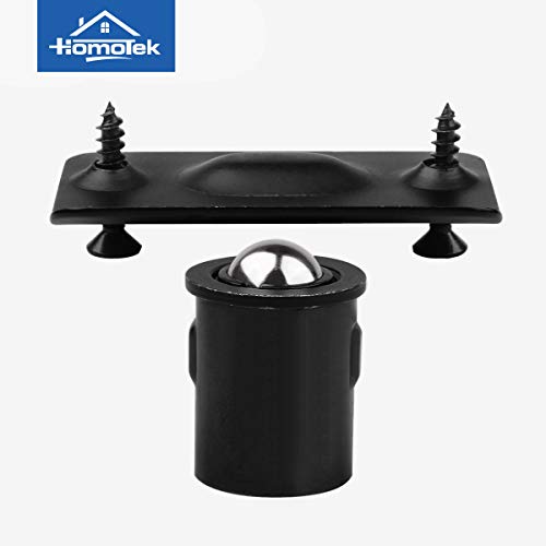 HOMOTEK 4 Pack Drive in Ball Catch with Strike Plate for Closet Doors, Black, 13/16 Inch x 1-1/8 Inchs,Die-cast, Adjustable Tension Ball - color: Black
