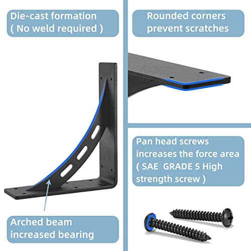 6 inch x 5 inch Heavy Duty Shelf Brackets ,Premium Alloy Metal Mantel Brackets (Set of 2) Fireplace Mantel Brackets - Countertop Support (6'' x 5 '') - size: 6 Inch X 5 Inch