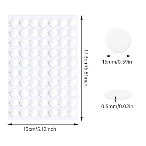 JANYUN 280 Pcs Double Sided Sticky Dots Removable Round Putty Clear Double Sided Tape for Crafts No Trace Sticky Tack Adhesive Tape (15 mm) - size: 15mm Round 280pcs