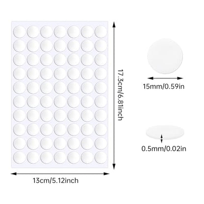 JANYUN 280 Pcs Double Sided Sticky Dots Removable Round Putty Clear Double Sided Tape for Crafts No Trace Sticky Tack Adhesive Tape (15 mm) - size: 15mm Round 280pcs