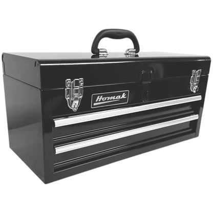 Homak 2 Drawer Ball Bearing Toolbox Chest, Black, 20 Inches - color: Black, size: 2-Drawer