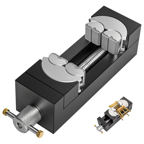 Luvan Self-Adjusting Fractal Vise with Silicone Plugs - Mini Drill Press & Bench Vise Clamp, 2.44" Jaw Opening, CNC Aluminum for DIY, Jewelry, Crafts, Repair (Non-Marring & Secure Grip) - color: Mini Vise Clamp With Silicone Stopper
