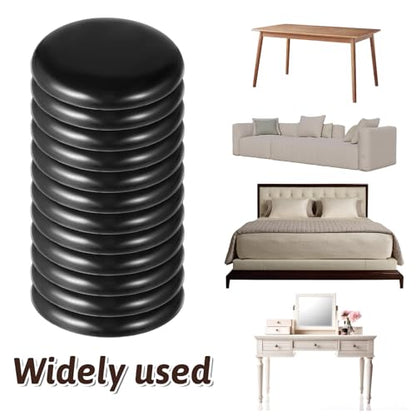 12Pcs Furniture Sliders for Carpeted Floors, 2-inch Stick Furniture Movers Self Adhesive Chair Gliders for Easy Moving on Carpet and Hardwood Floors(Black)