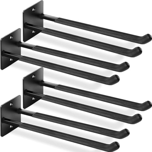 14" Large Garage Hooks, 4-Pack Garage Hooks Heavy Duty, Utility Steel Garage Wall Hooks for Hanging Yard Tools,Car Tires, Ladders,Chairs and More