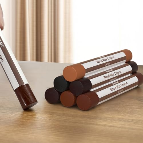 Boncart Wood Filler Sticks,6 Colors Wood Wax Crayons for Repairing Scratches, Scuffs, Cracks, and nail Holes on Wood Furniture, Floors, Cabinets, Tables, and Doors - color: Dark Color 6pcs