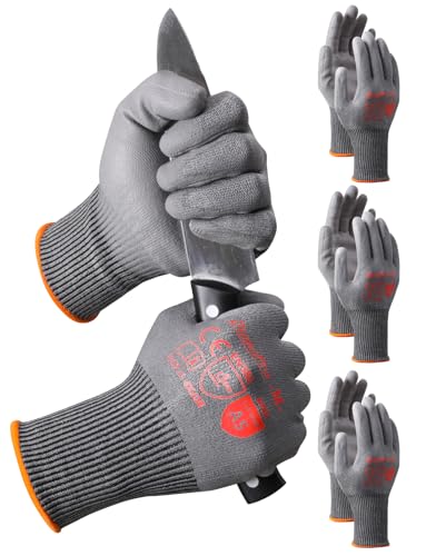 Cut-Resistant Gloves ASNI A5 Design in Japan Safety Heavy-Duty Coated Non-Slip Grip Work Glove for Construction DIY - size: X-Large