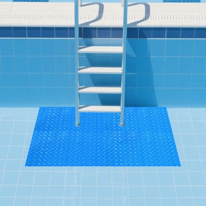 24"x36" Pool Ladder Mat, Protective Non-Slip Pool Step Pad with Texture，Protective Ladder Pad for Above Ground Swimming Pools Liner and Stairs (Blue) - size: 24"x36"