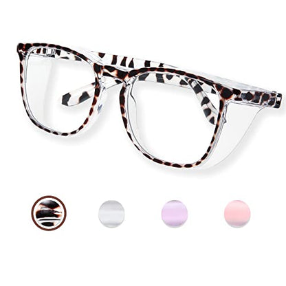Anti Fog Safety Glasses for Women, Safety Goggles for Nurse, Protective Eyewear, Blue Light Blocking & UV Protection - color: Tortoiseshell