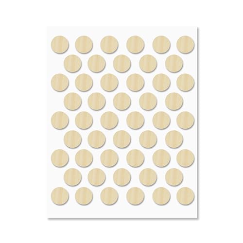 Maple Self-Adhesive Screw Hole Stickers - 50 pcs. 0.55 inch / 14 mm Peel Stick Dust Proof Tape, Water Resistance PVC Caps for Wood Cabinets, Furniture, Drawer, Wardrobe, Kitchen, Table - color: Maple, size: 0.55 inch - 14 mm