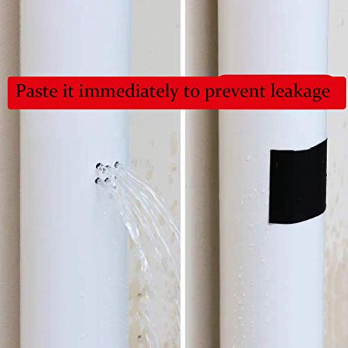 WELSTIK Waterproof Tape Patch & Seal Tape Leak Repair Tape Duct Tape, Black, 4''x 60" - color: BLACK