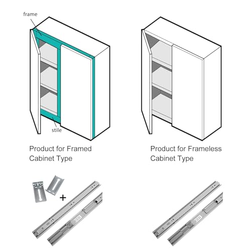 LONTAN Soft Close Drawer Slides 16 Inch 10 Pairs - SL4502S3-16 Full Extension Ball Bearing 16" Cabinet Drawer Rails Heavy Duty Dresser Glides 100lb Capacity - color: Silver-Soft Close, size: 16 Inch - Drawer Slide