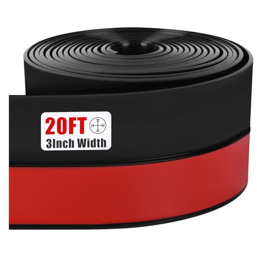 Draft Seal Tape for Doors and Windows 3 in x 20 Ft Silicone Weather Stripping Extra Thick 2mm Door Seal Strip with Strong Adhesive Draft Insulation Stopper Side Seal - Black - color: Black, size: 3 Inch x 20 Feet