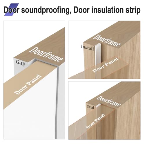 Weather Stripping Door Seal Strip, 196'' Foam Weatherstripping Window Sealer Winter, Soundproofing Self Adhesive Window Insulation Door Draft Stopper Gap Filler for Front Frame - size: 196 Inch