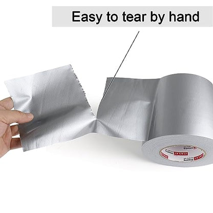 JIALAI HOME Wide Duct Tape, Industrial Grade Silver Tape 5 inches x 55 Yards (164 ft), 9 Mil Heavy-Duty, Waterproof, Strong, Flexible, No Residue, for Indoor & Outdoor Crafts Improvement - color: Silver