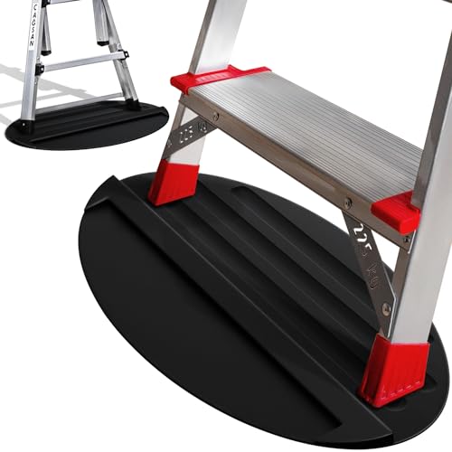Extension Anti-Skid Ladder Stop Mat, 27"x15.7" Non-Slip Rubber Stabilizer Pad Anti-Slip Ladders Aid Stopper, Floor Protection Stepladder Telescoping Accessories (Black)