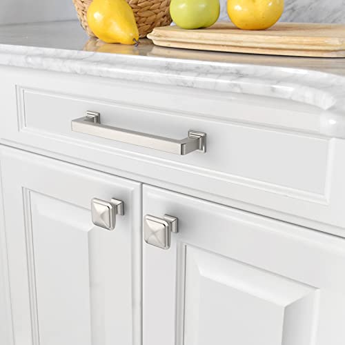 Amerdeco 10 Pack Brushed Satin Nickel Cabinet Pulls - 5 Inch(128MM) Hole Centers Kitchen Handles - Drawer Pulls - ZH0019 - color: Brushed Satin Nickel, size: 5"/128MM Hole Center