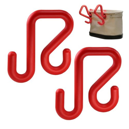 CNQLIS 2 Pack Red Bucket Hooks, Lineman Bucket Tool Holder Fits 2" Bucket Lip, Hooks for Aerial Baskets, Attach Tool Bags or Aprons, 40lbs - size: 2 Inch