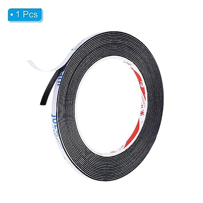 PATIKIL 5m/16.4ft Sealing Foam Tape, 5mm Wide 1mm Thick Single Sided Weather Stripping Door Seal Strip for Window Door Insulation, Black - size: 5mx5mmx1mm