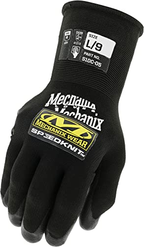 Mechanix Wear SpeedKnit S1DC05 Coated-Knit Work Gloves - Durable Cut & Abrasion Resistant Safety Gloves - Touchscreen Compatible - Machine Washable - X-Large - Black - size: X-Large