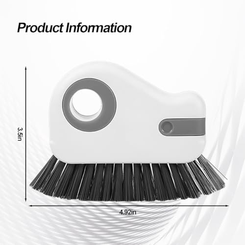 2 in 1 Car Groove Cleaning Brush, Multifunction Vehicle Crevice Cleaner with Hidden Scraper, Automotive Window Seal Sill Sliding Door Track Cleaning Brush, Universal Fit (Gray White) - color: Grey White