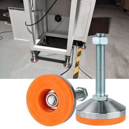 Heavy Duty Leveler Leg,Leveler Feet 3.14" Dia Base,Adjustable Leveling feet M16 Thread, 2600 Lb Capacity,Capacity for Workbench, Machine, Cabinet, More （D80xM16xH100,4 Pack,Orange） - size: D80-m16-h100 ,4 Pack
