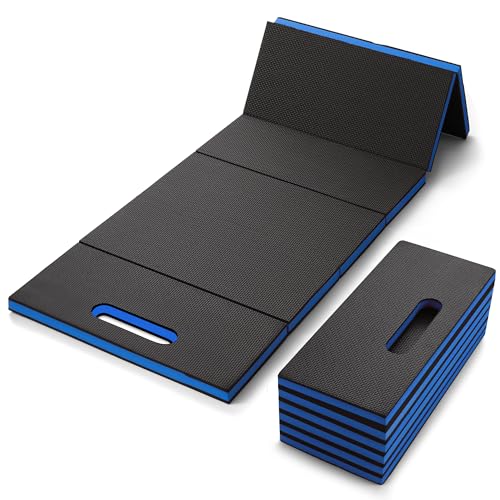 Foldable EVA Utility Mat with Handle, Heavy Duty Mechanic Mat for Kneeling, Workouts, Garages, Gardening, Camping, Picnics, Outdoor Adventures and Home Gyms, Blue - color: Blue