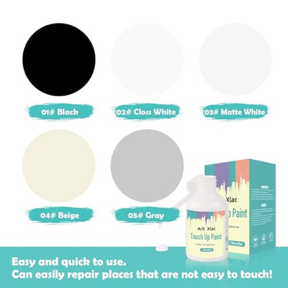 Touch up Paint, Matte White Finish, for Cabinets, 1.76 Fl OZ Multi Surface Touch Up Paint Pen for Scratch Repair for Wall, Door, Wood, Furniture, Interior and Exterior House Paint (Matte White)