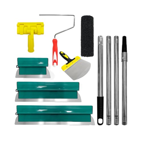 Drywall Knife Combination Set, 10-inch + 16-inch + 24-inch Three-piece Drywall Knife Set, With Extension Rod And Clip Adapter, 9-inch Putty Roller