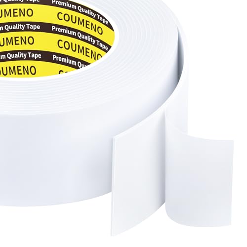 Single-Sided Adhesive EVA Foam Tape 2in x 16.4FT,White Foam Weather Stripping,Door Seal & Window Insulation Tape,Waterproof Sound Proof Seal Strip for Doors,Windows,Garage Door & Gap Sealing - size: 2in x 16.4FT