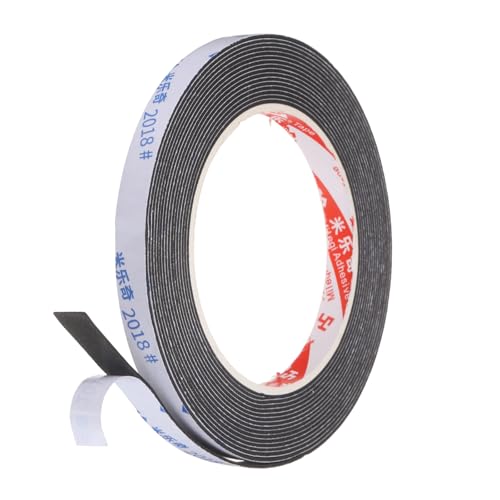 PATIKIL Sponge Rubber Foam Tape, 3/8" W x 1/32" t x 16.4ft l Self-Adhesive Foam Insulation Tape Weather Stripping for Window Door Soundproofing Weatherstrip AC Seal Strip, Black - size: 3/8" x 1/32" x 16.4ft