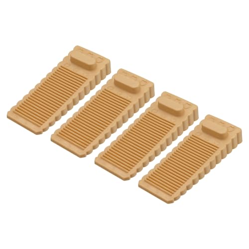 uxcell 4 Pcs Door Stoppers for Bottom of Door, 1.57 Inch Door Stops, Rubber Door Stopper Wedge Anti Slip, Window Stopper Door Stackable, Brown - color: Brown