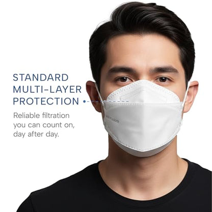 Well Before Welcome Series 3D KN95 Face Mask, Regular, Pack of 50 - color: White