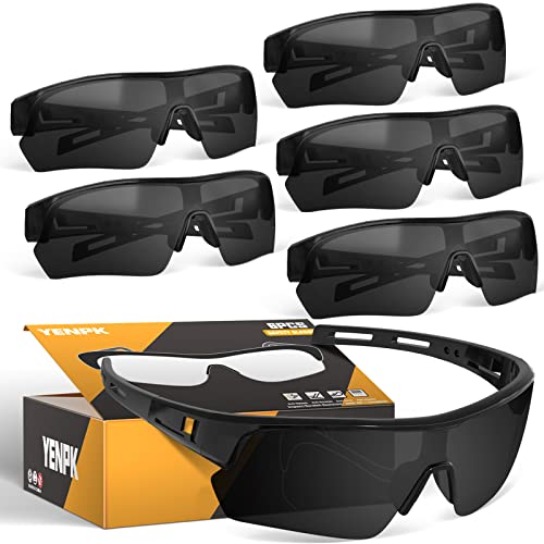 Tinted Safety Glasses for Men Women, Safety Goggles Impact Resistant, ANSI Z87.1+ UV400 Eye Protection, Anti Scratch - color: 6pack-grey