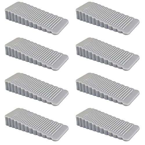 8 Pack Grey Rubber Door Stopper Wedge Thin and Small Non Slip Plug Discrete Heavy Soft Silicone Door Stops for Indoor Cupboard Shower Kitchen Floor Doorstop - color: Grey-8pcs