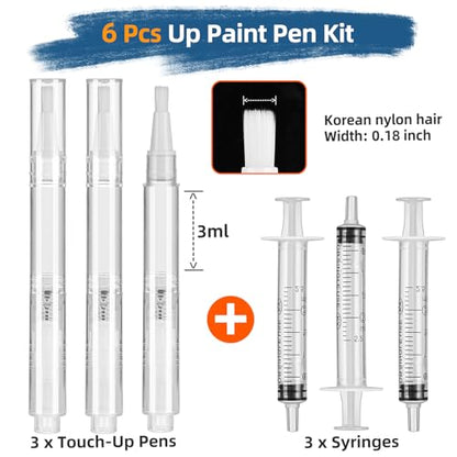 Fillable Touch Up Paint Pen, Refillable Paint Brush Pens, Touch up Paint pens for Walls - Wood Floors, Windows, Furniture, Kitchen Cabinet, Suitable for Any Repair(3 Pack) - color: A-03