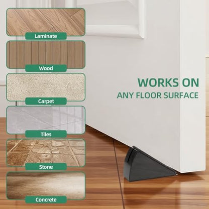 Heavy Duty Door Stopper, Up to 3 in Tall Door Stop Wedge, Large Door Stoppers for Bottom of Doors, Adjustable Height Suits Any Heavy Gate Gap