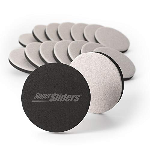 Super Sliders 3 1/2" Round Reusable Furniture Sliders or Movers for Hardwood to Move Mid-Sized Items, Beige (16 Pack) - color: Brown, size: 16 Pack