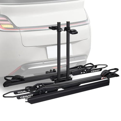 CRAVOT CyberRack E2 Ebike Rack, 200 lbs Capacity Foldable Bike Racks for Tow Hitch Heavy Electric Bike Carrier for 2 E-Bike, Up to 5-inch Fat Tire 2'' Receiver - style: E2-25-200lbs