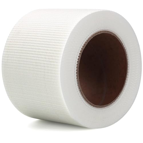 LLPT Drywall Repair Fiberglass Tape 4” x 100 Feet Industrial Grade Extra Strength Fiber Mesh Heavy Duty Self Adhesive for Seam Patch Wall Crack Seam Repair Color White (DRF410) - size: 4” x 100Ft