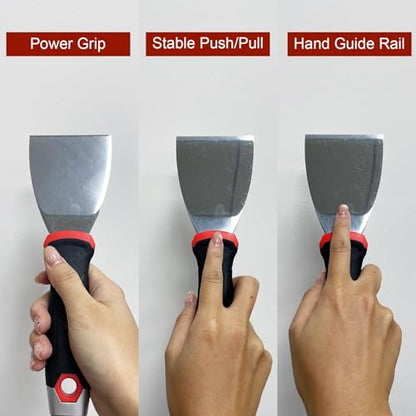 Drywall Hand Tool Kit, 10 Pieces Stainless Steel Drywall Knife Set Include Putty Knife, Taping Knifes, Painter Scraper, 14" Mud Pan & 6" Scoop for Joint Taping, Finishing, Patching - size: Drywall Knife Set, 10pcs
