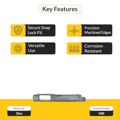 Brixwell Die Cast Finger Latch Set, Zinc Construction, Mill Finish, 4-1/16" Length, Includes Left and Right Hand Latches, Designed for Sliding Window and Door Applications