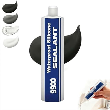 9900 Silicone Waterproof Sealant, Multi-Purpose Waterproof Adhesive Clear Caulk for Roof & Wall Cracks, Glue Strong Sealing Compound, Multi-Surfaces Adhesive for Roof Bathroom Tile - color: Black