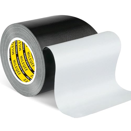 Duct Tape Heavy Duty Single Sided, Strong Adhesive High Strength, Waterproof Mesh Tape for Indoor and Outdoor Repairing Sealing Bonding, Easy Use Hand Tearable, 3.15 Inch x 33 Feet, Black - color: Black, size: 3.15″ x 33 FT