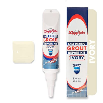 Tile Grout, Repair Kit, Restore & Renew Tile Joints Line, Fast Drying Tile Grout Paint Squeeze Tube for Bathroom Shower Kitchen Floor, Waterproof (8.8 oz, Ivory) - style: Ivory